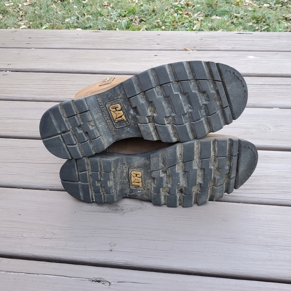 CAT Caterpillar Revolver Brown Oiled Leather Distressed Work Boots 13 WIDE - Picture 7 of 9